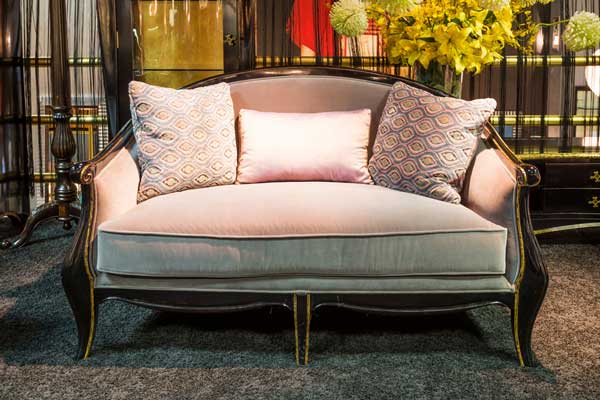 custom residential sofa upholstered in Malibu Califonria