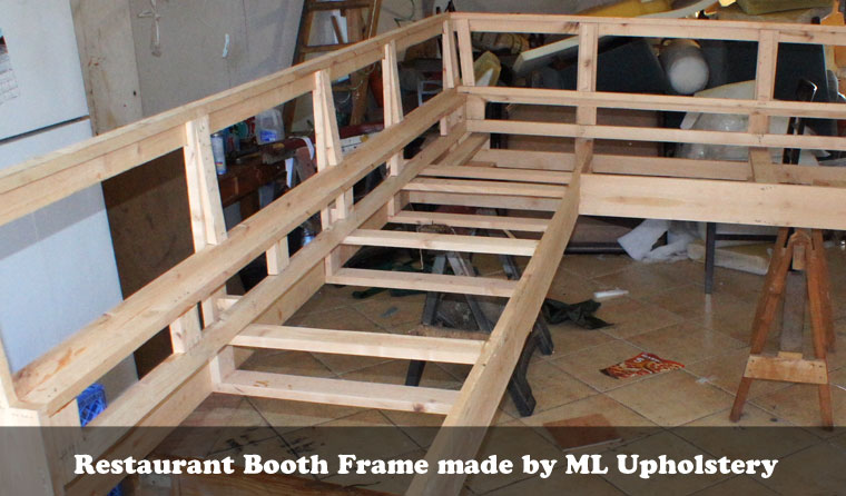 wood frame booth  for a restaurant