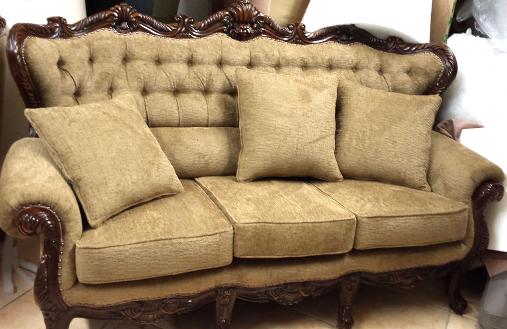Sofa reupholstered